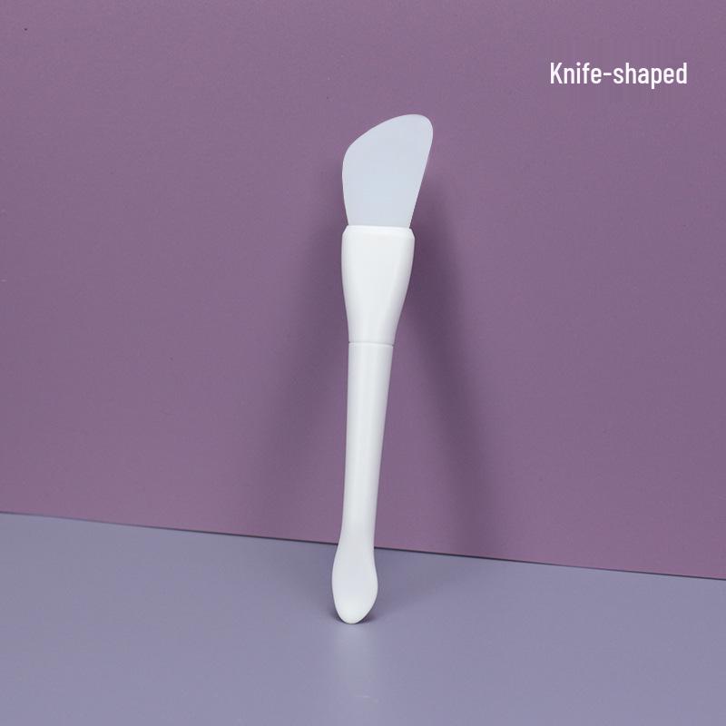 Dual-Headed Silicone Mask Brush & Spoon - Fishtail Design for Facial Application