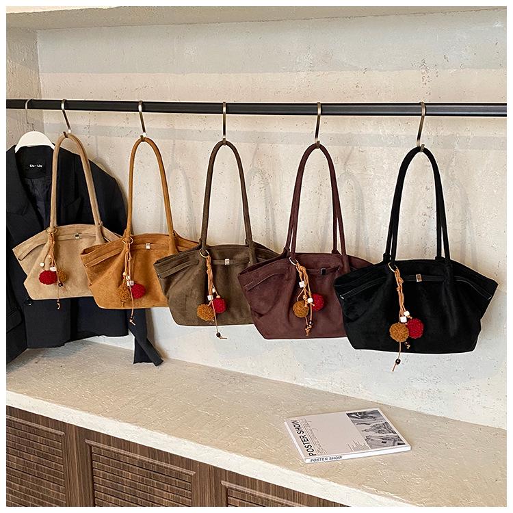 High-End Retro Suede Large Capacity Tote – Autumn/Winter Shoulder Bag