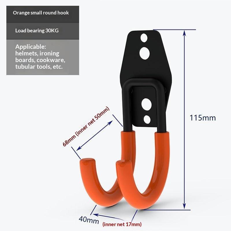 Heavy Duty Wall Mount Metal Hook Garage Organizer Bicycle Ladder Hanger Anti Slip Storage Hook For Garden Tools Home Workshop