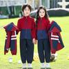 Children's Red Windbreaker Set: Thick Liner & Primary School Uniform, 3-Piece Fall/Winter Kindergarten Attire