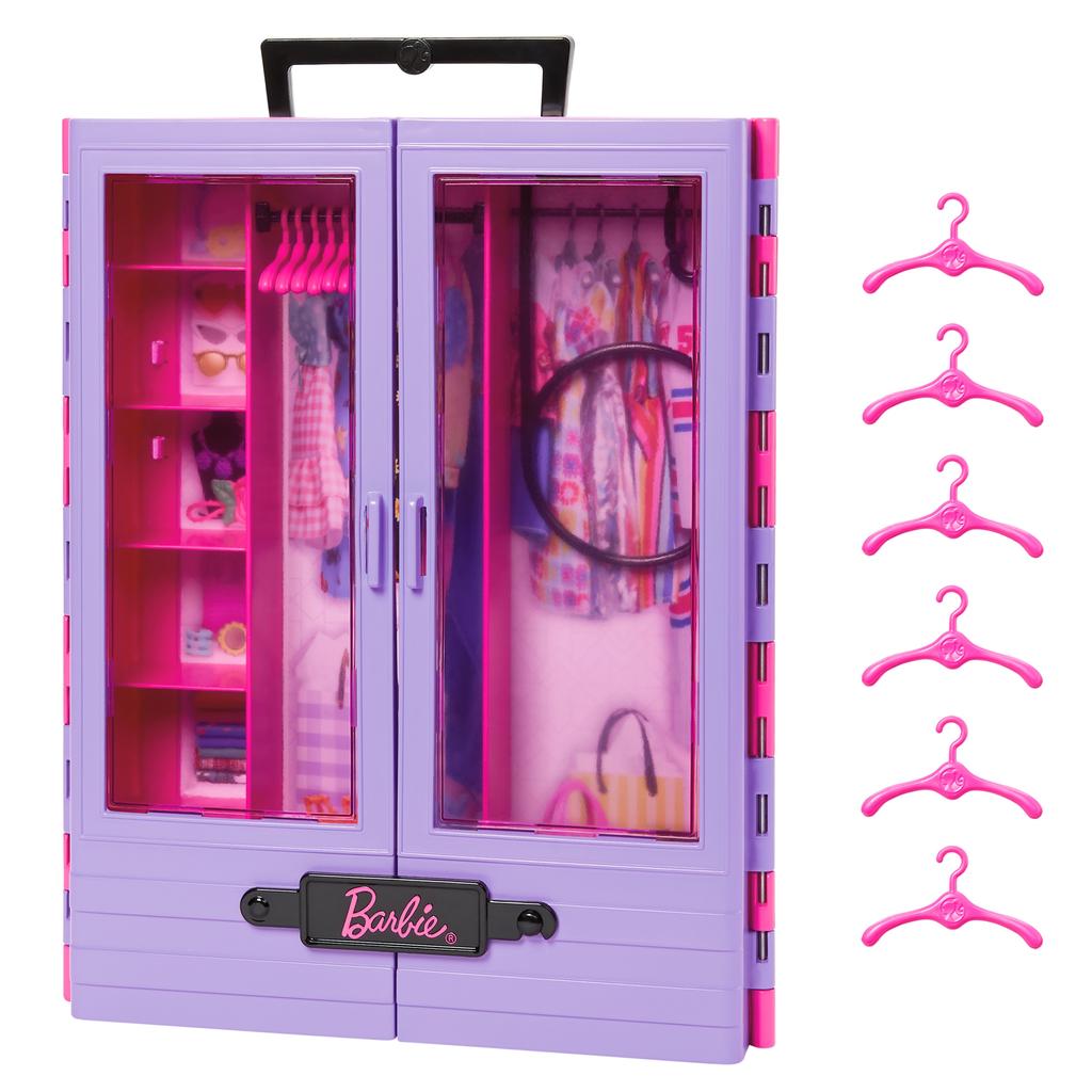 Barbie hjl65 Doll Wardrobe Ultimate Closet Portable Purple/Pink