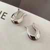 Geometric Heart Ear Buckle Hoop Earrings for Women Trendy Smooth Metal Elliptic Earring Fashion Punk Ol Earrings Jewelry Gifts