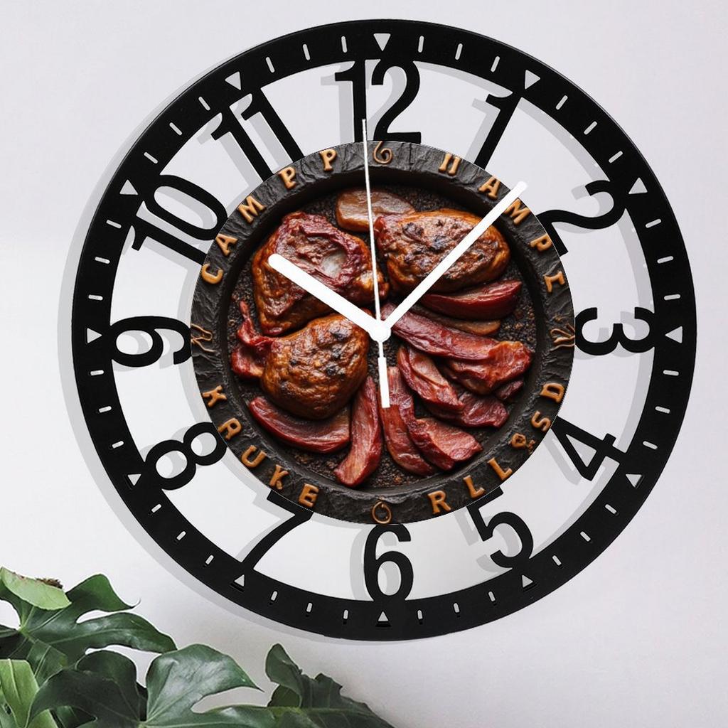 25cm Circular Iron Wall Clock with a Bluetooth Symbol