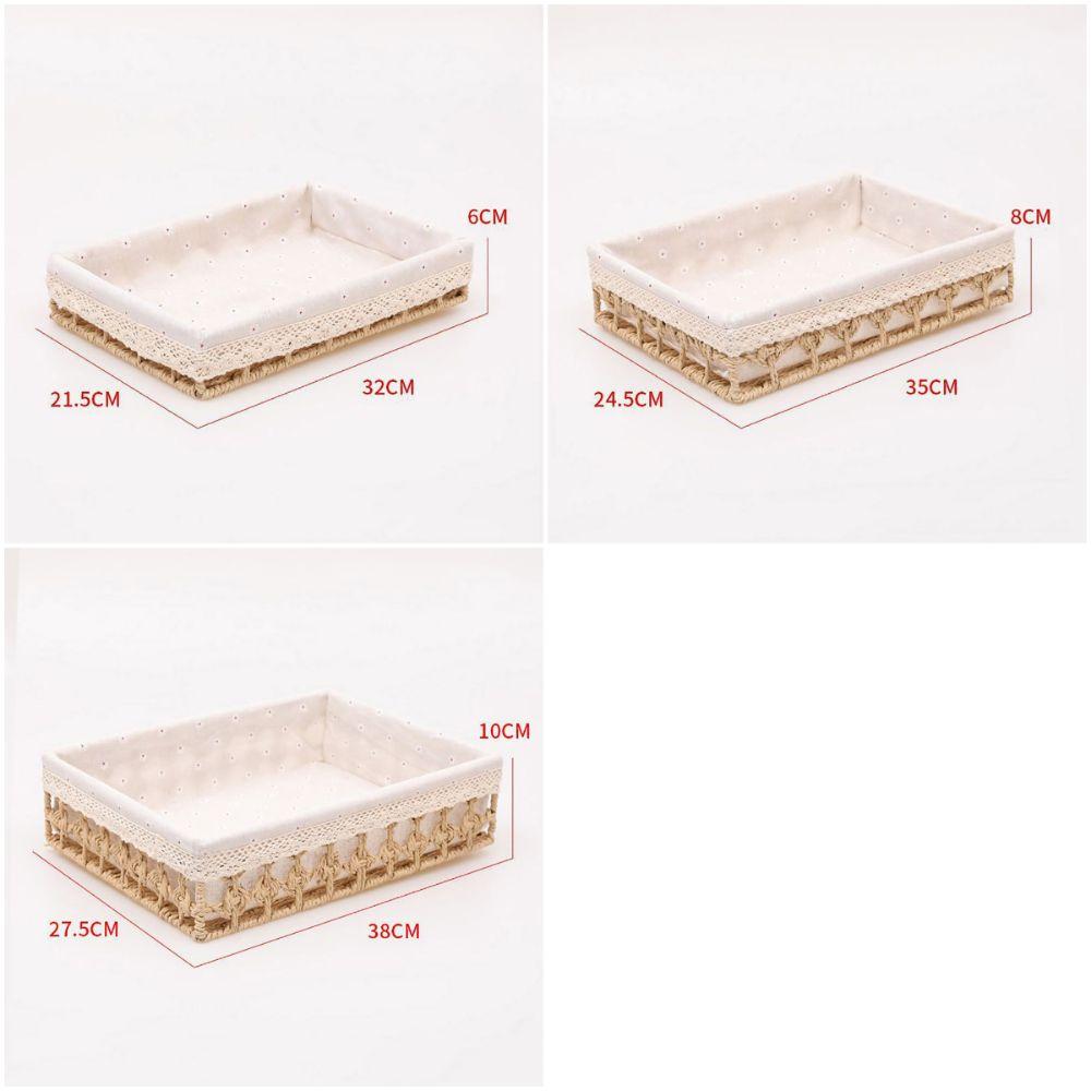 Creative Multicolor Storage Basket Multi-porpose Flower Pattern Storage Tray Weaving Multi-size Storage Box Home Decoration