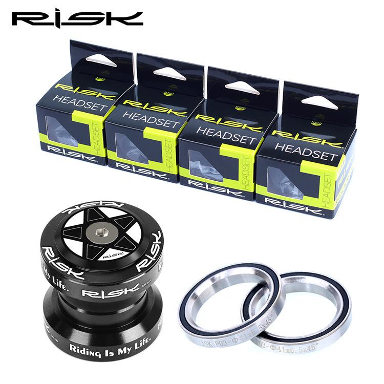 RISK 34mm Straight Tube Headset with Cane Creek Bearings for 28.6mm Fork Road/Fixed Gear Bikes