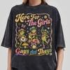 Hier für die Mädchen, Schwulen und Diversen Shirt, Frosch Schwulenrechte LGBT Regenbogen T-Shirt, Frosch und Kröte Pride T-Shirt, LGBTQ Liebe Pride Monat, Schwulen Pride Geschenk