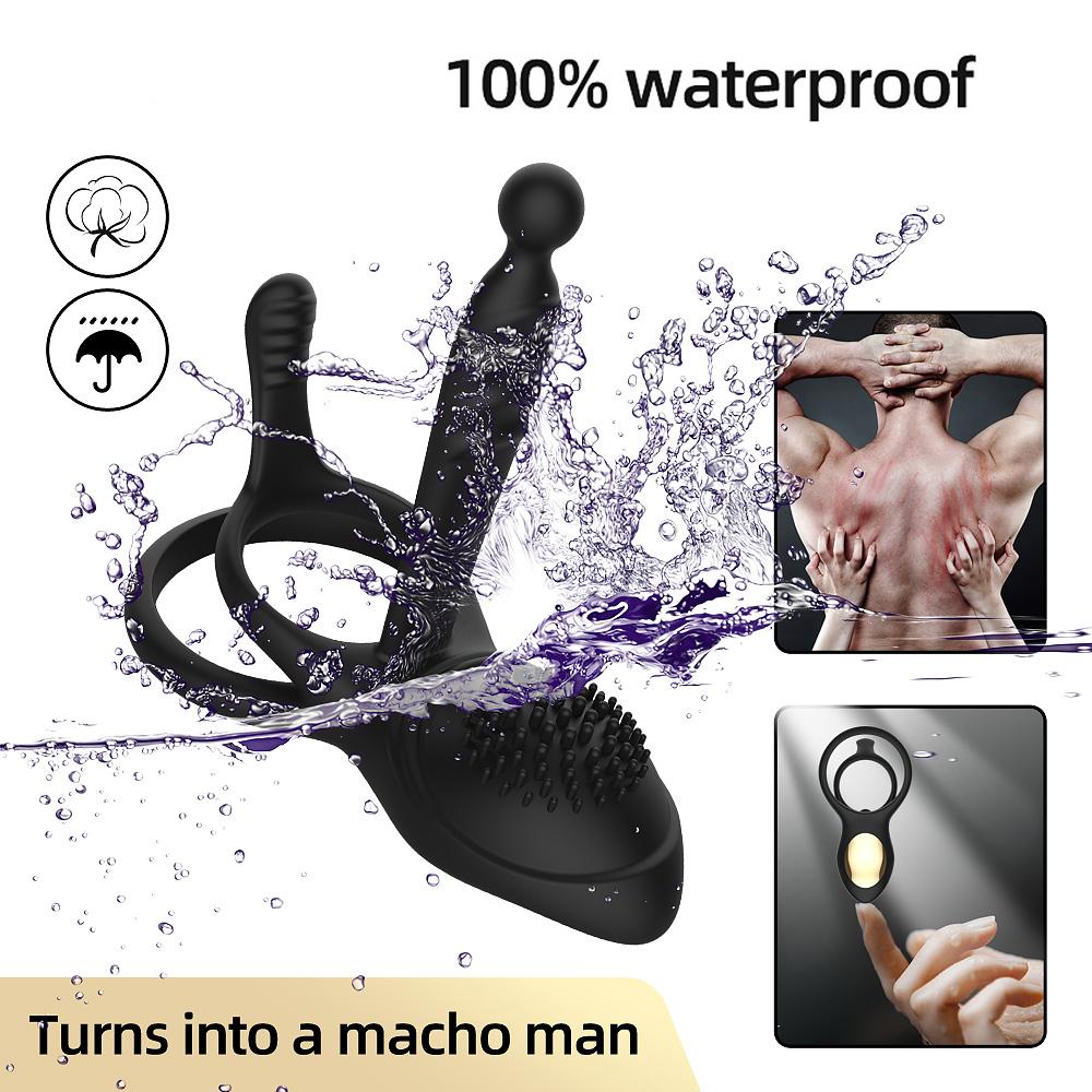 Vibrating Penis Cock Ring Delay Ejaculation Silicone Anal Vaginal G Spot Clit Stimulator Vibrator Adult Sex Toys For Men Couple