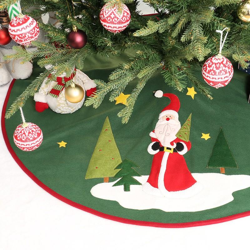 48 Inch Christmas Tree Skirt Decorative Floor Cover Holiday Home Decor American Style Semi-Handmade