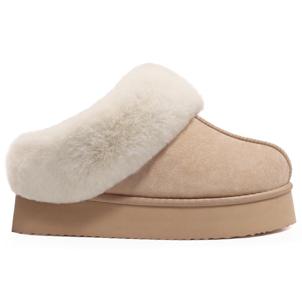 Fashion Smile Winter Fluffy Women Fuzzy Slippers Warm Short Plush Non-slip Cozy Soft Cotton Slippers Indoor Fleece Lined Fur Slippers