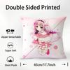 Anime Miss Kobayashis Dragon Kobayashi Kanna Pillow Case Square Double‑Sided Print Cushion Case For Sofa Home Bedchamber Decor