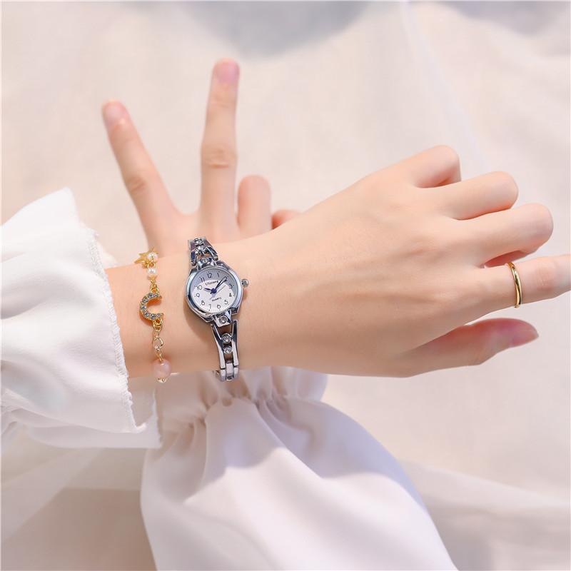 Gold Metal Bracelet Watch Female Student High Value Small Dial Fashionable Decoration Small Exquisite Simple