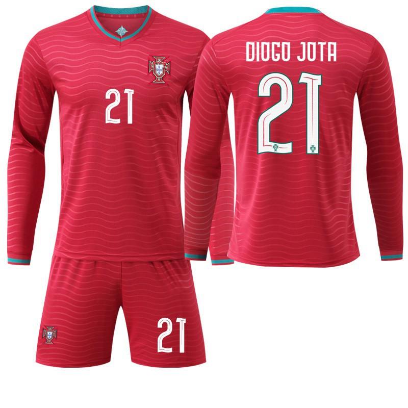 Long-sleeved Football Uniform No. 7 C Ronaldo Jersey Set 8B Fee Sports Team Portugal World Cup