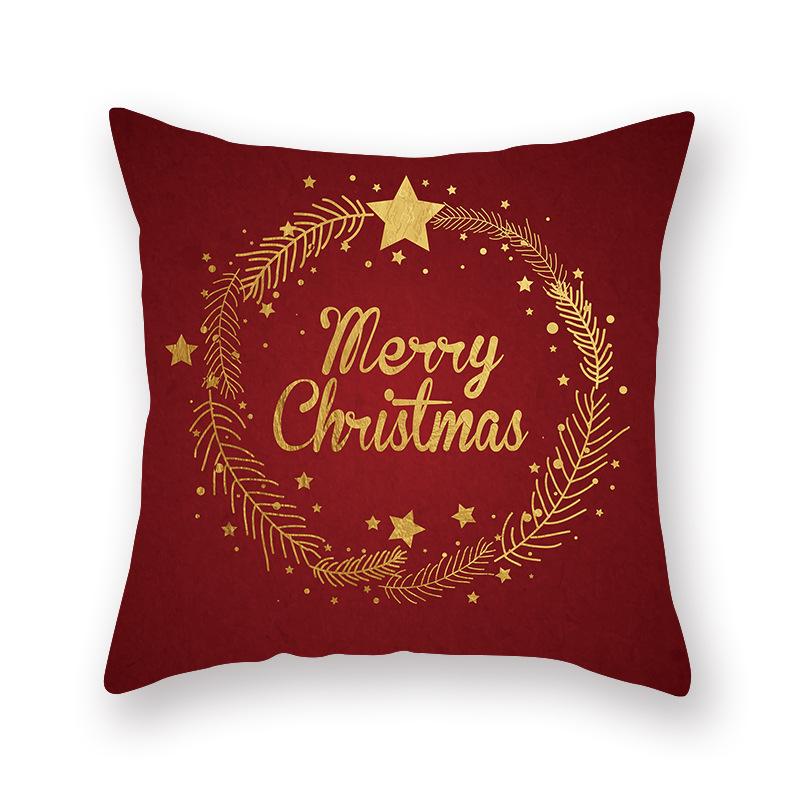 

Рождественская наволочка Санта-Клаус Рождественская елка Лось Снежинка Бронзовые диванные подушки могут быть настроены 40x40cm