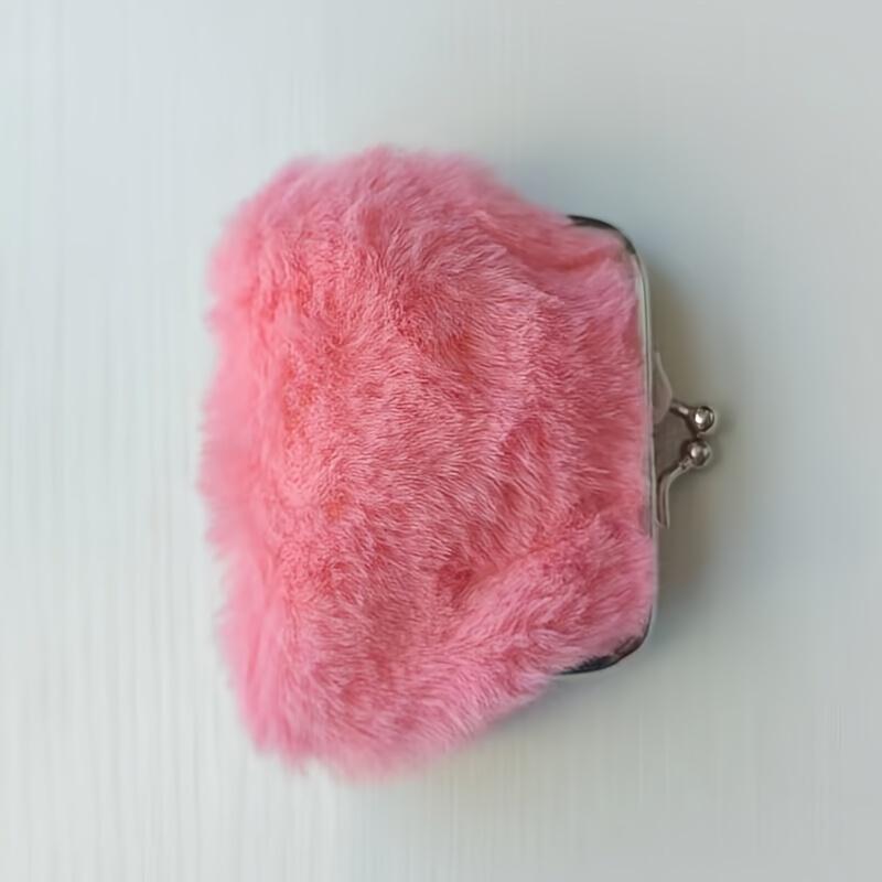 Plush Faux Fur Coin Purse for Youngsters Soft, Lightweight Snap Closure - Ideal Birthday Gift Small Purse