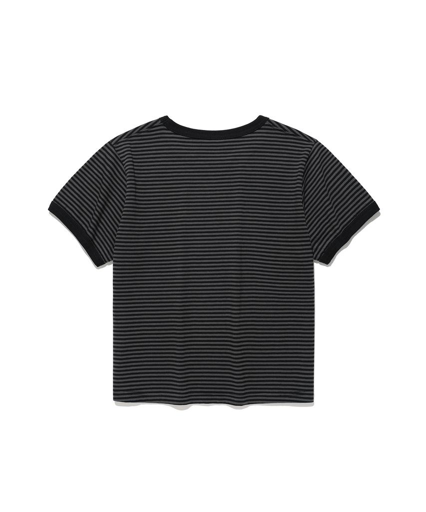 NICEGHOSTCLUB Stripe Rush 3Star Ringer Crop Tee_Black(Ng2Gmft532A)