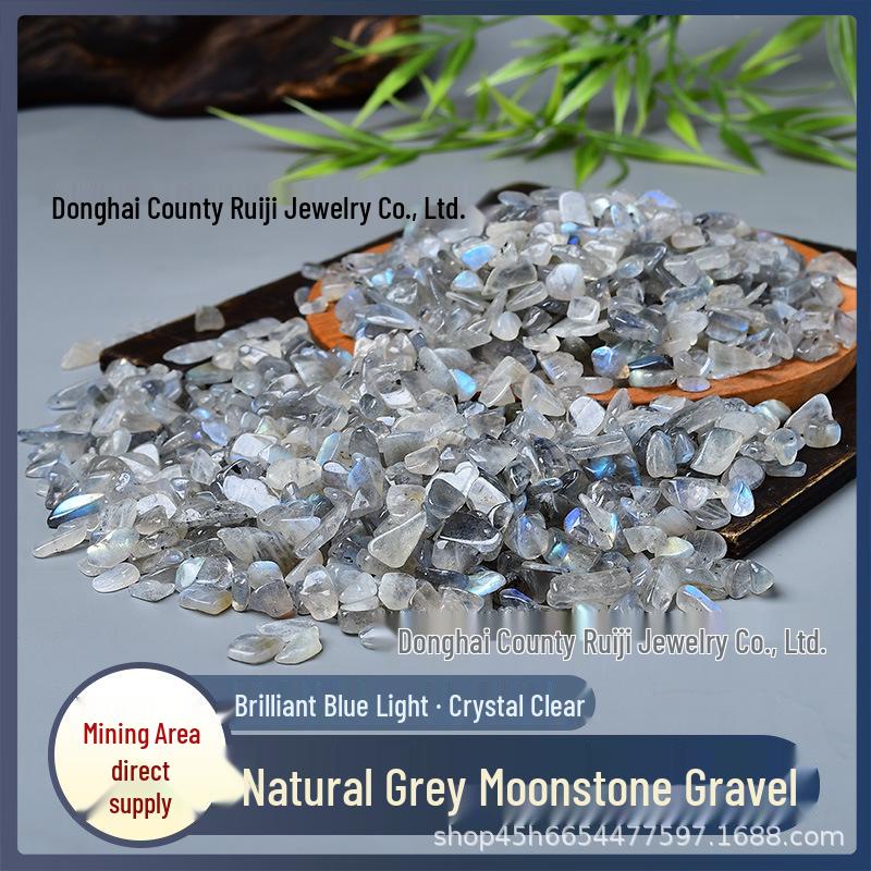 Gray Moonstone and Blue Labradorite Bead Ornament 3-5mm 100g