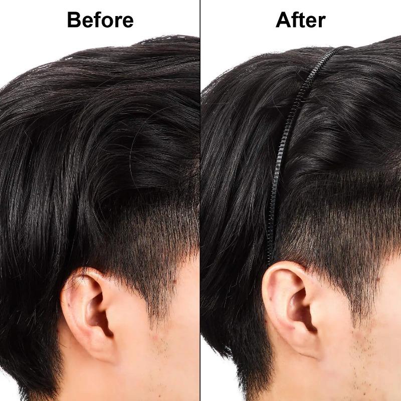 1/12pcs Neutral Hair Bands Men's Metal Headband Spring Wave Black Hair Bands Non-slip Oblique Hair Men's Sports Sports Headwear