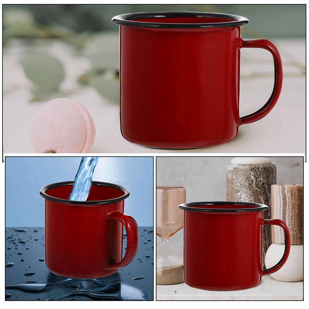 4 Pcs Retro Drinking Cup Coffe Cups Office Enamel Vintage Style Mug Metal Tea Travel