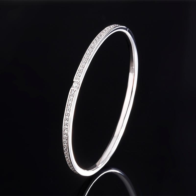 S925 Full Body Silver Full Sky Star White Diamond Rose Gold Bracelet, Elegant Light Luxury Jewelry Bracelet, Female