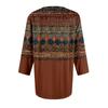 Women's Casual Tops V Neck Pull Stripe Prints Seven Sleeve Tops