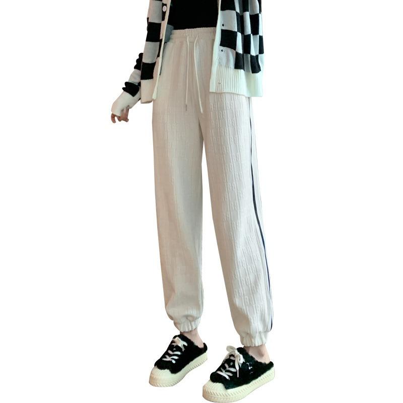 Corduroy autumn and winter sports high waist retro dad Harlan pants age-reducing casual loose versatile sweatpants leggings women