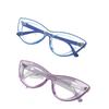 Cat Eye Color Glasses Women, Anti-Blue Glasses Simple Plain Flat Glasses Tr Frame Myopia Glasses