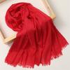 Foreign Trade Silk Scarf Cotton And Linen Headscarf Women'S Spring And Summer Solid Color Japanese And Korean Scarf Sun Protection Warm Shawl Hair