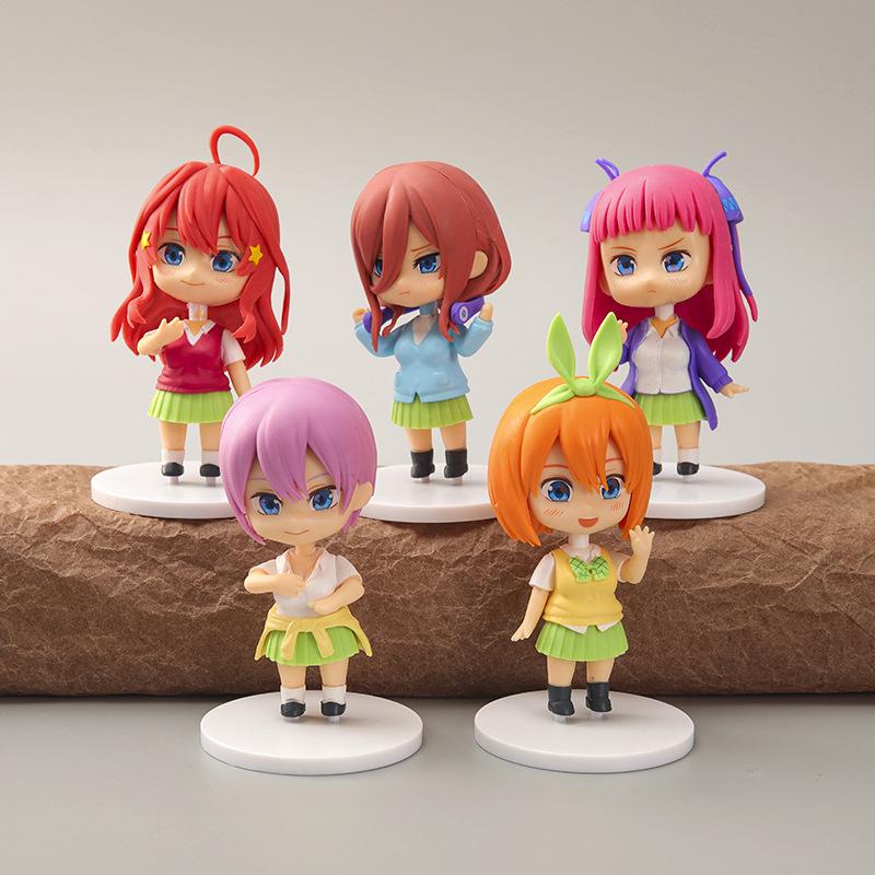 5pcs/Set Q Version Japanese Anime The Quintessential Quintuplets Action Figure PVC Material Model Dolls Toy Collect Ornaments Do