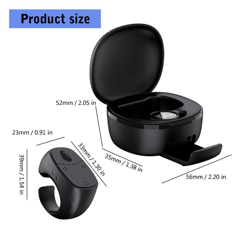 Bluetooth-compatible-compatible 5.3 Wireless Controller Touch Sensitive Remote Page Turners Ergonomic Rings Design for & Small Devices