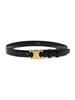 Simple Cowhide Leather Belt Women's Black Width 1.8cm
