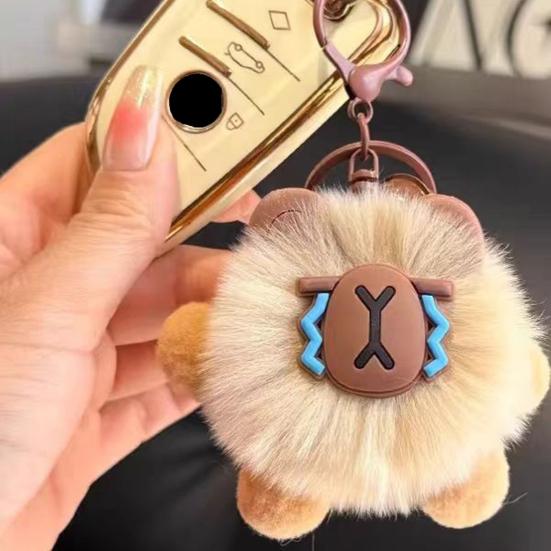 Keychain Cartoon Plush Doll Charm Decorative Keychain Soft Stuffed Toy Key Holder Backpack Bag Accessory