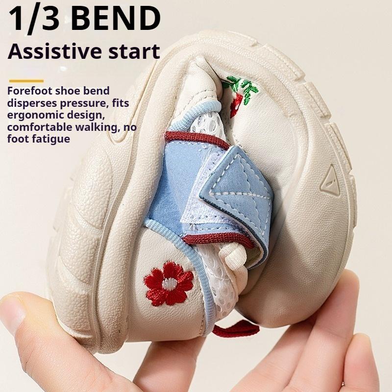Girls' Breathable Sports Shoes Children's Mesh Casual Shoes Soft-soled Closed-toe Shoes