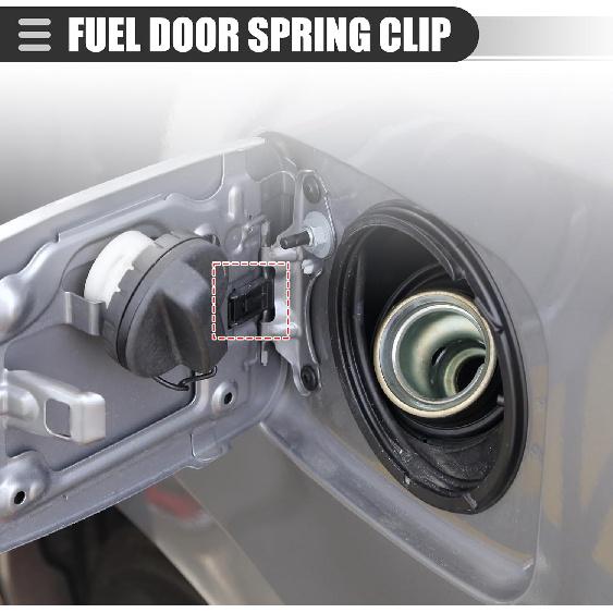 

Motoforti Fuel Door Spring Clip, Gas Fuel Tank Door Cover Release Spring Clip, for Toyota Camry 2002-2011, Plastic Metal, No.773600E010, Black