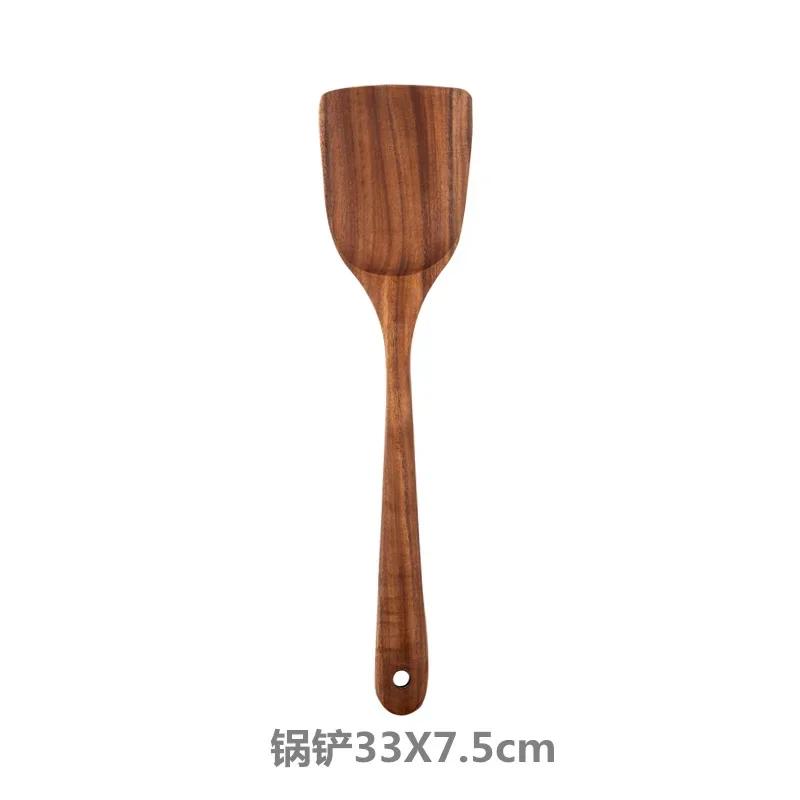 Natural Teak Cooking Spoon Non-Stick Cookware for Kitchen Wooden Handle Soup Spoon Spatula Rice Spoon Shovel Kitchen Sets