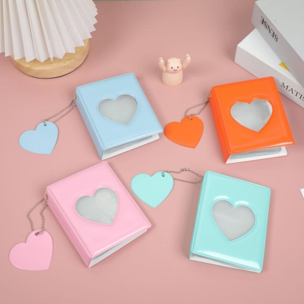 1piece 3 Inch Photocard Holder Heart Love Hollow Photo Album Card Binder Mini Idol Pictures Storage Case
