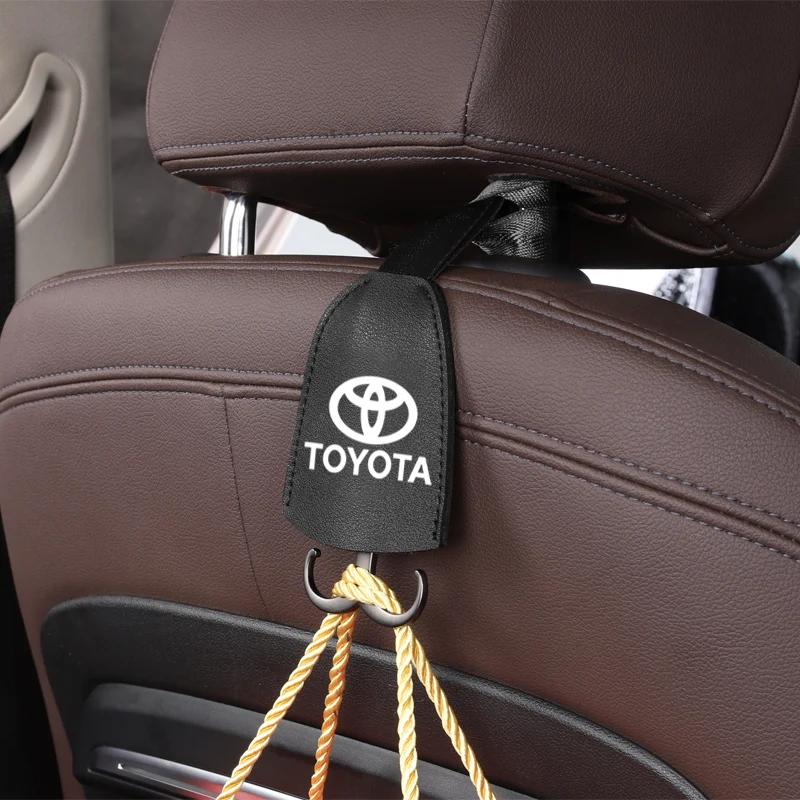 

1Pcs PU Leather Car Seat Back Hooks Universal Interior Accessories For Toyota TRD Gazoo Racing Prius Prado Avensis Verso Sienna