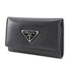 PRADA Safiano Key Holder  M222A 6 hooks Triangular logo black leather unisex Used