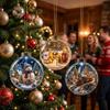 Acrylic Clear Christmas Bauble Hanging LED Lighted Christmas Spherical Pendant  Christmas Tree
