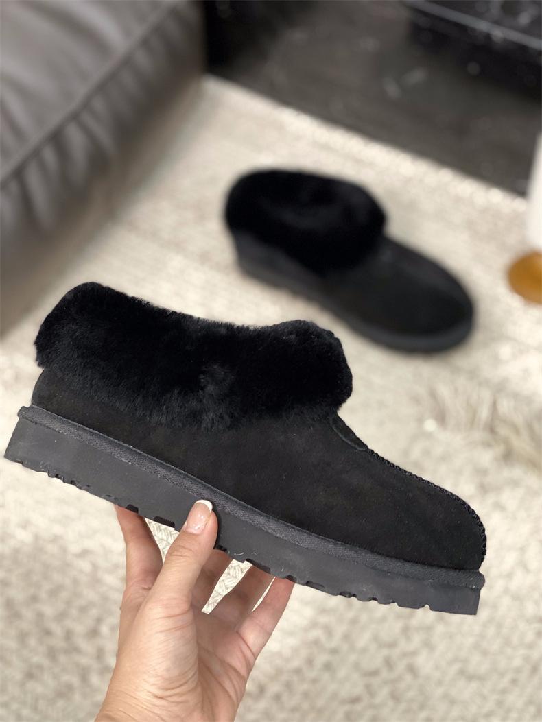 

Sangpo snow boots with integrated fur 2025 winter new flip mouth Tazt thermal cotton shoes women s wool boots 40 чорний