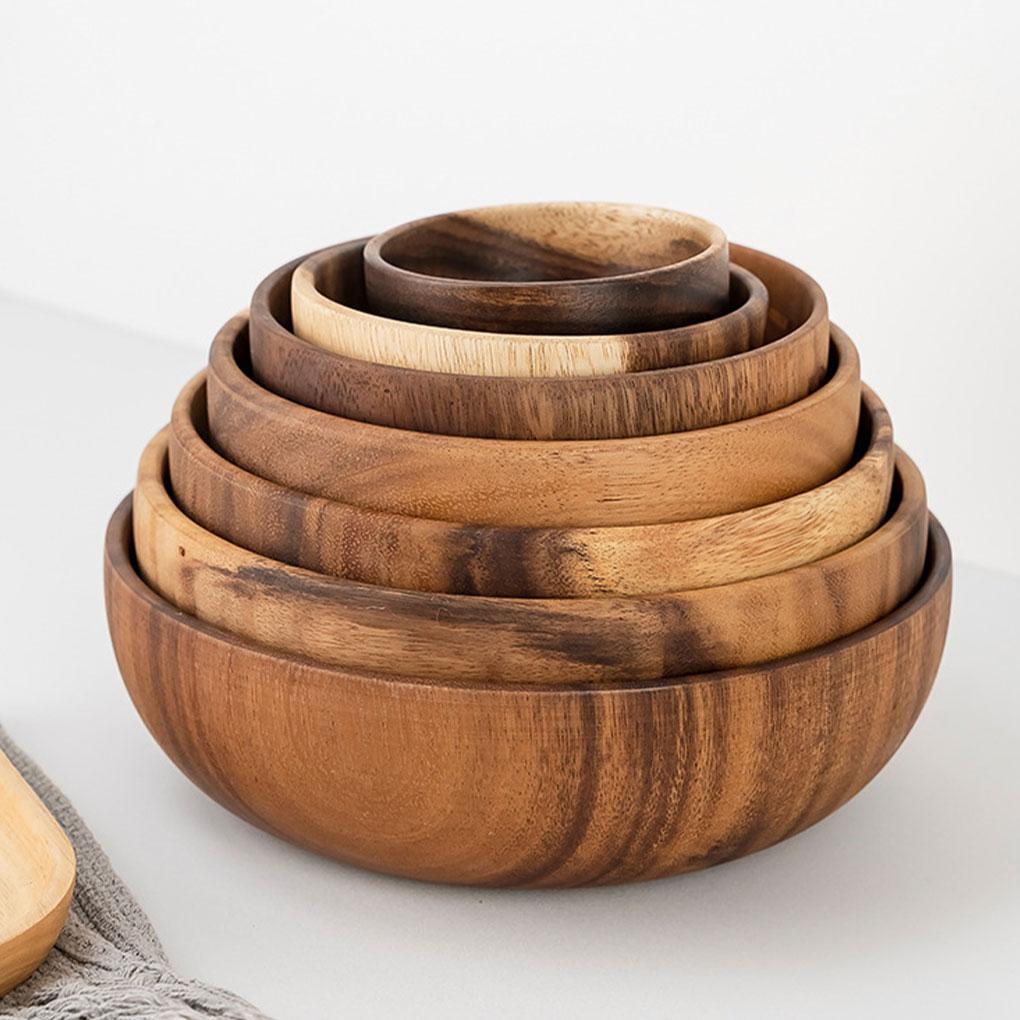 Round Salad Bowl - Wide Range Of Uses - Durable And Reliable Wooden Bowls Bowl Bowls Round Bowl