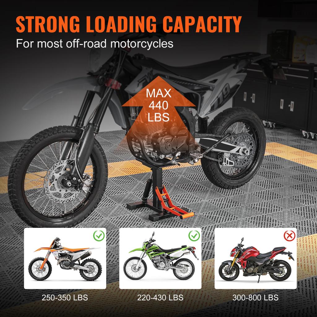 SucceBuy Motorrad-Wagenheber Hebeständer 200 kg Dirtbike Hebeständer Hydraulische Hebebetätigung Verstellbare Höhe Hebetisch Wartung