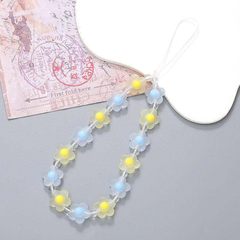 Korean Love Heart Beaded Phone Chain & Keychain Set for Women