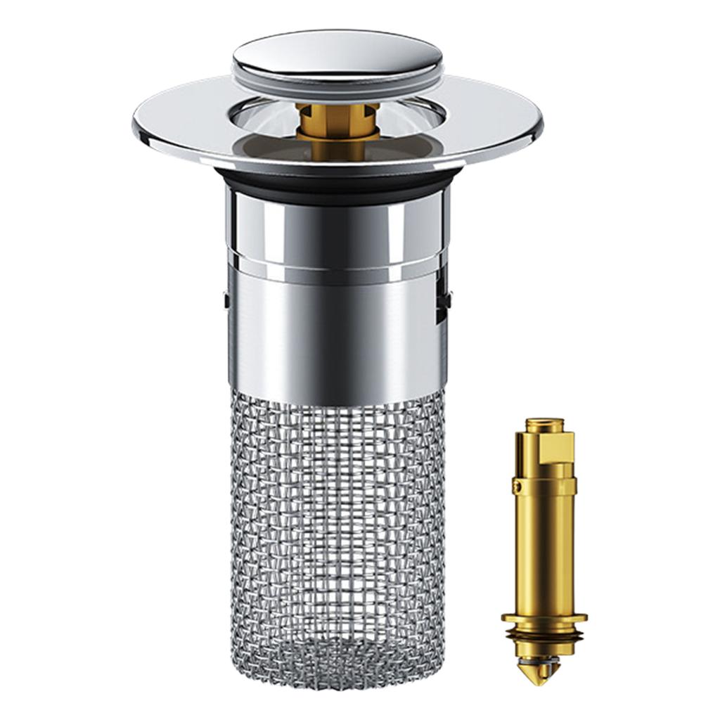 Basin Drain Filter with Hair Catcher Universal Drain Filter Stainless Steel Popup Sink Stopper Fits Bathroom Laundry Sink Drains