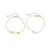 SHIXIN 2Pcs/Set New Bohemia Starfish Conch Anklet Women Vintage Resin Bead Leg Chain Summer Beach Party Barefoot Sandal Jewelry