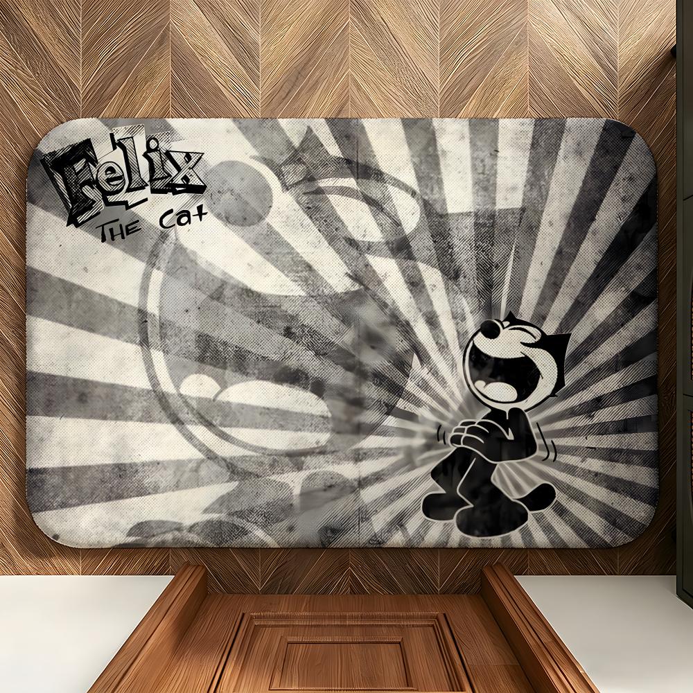 cartoon F-Felix the C-Cats Floor Mat Soft Flannel Floor Mat  Suitable for Entryways, Living Rooms, Bedrooms, and Bathrooms