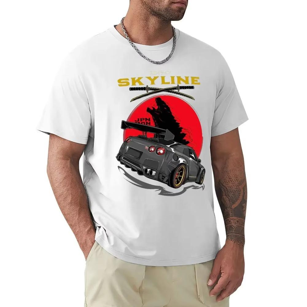 Skyline GTR JDM Car T Shirt Harajuku Short Sleeve T-shirt Cotton Graphics Tshirt Tops