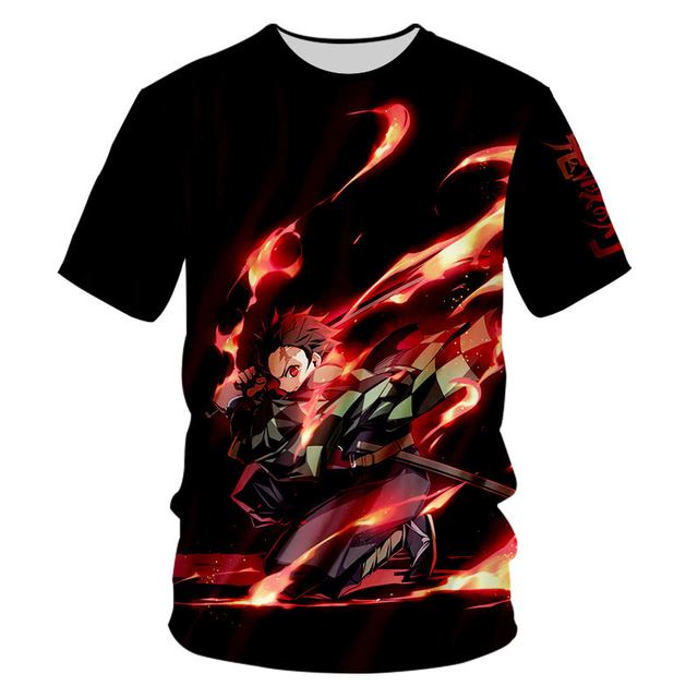 

Аніме Demon Slayer Kimetsu No Yaiba Футболки з 3D-друком Косплей Літній одяг з короткими рукавами Футболки з мультфільмами XXL