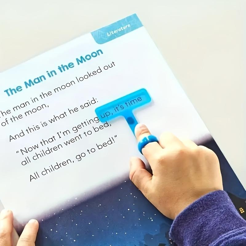 1 set Creative Reading Tracker with 8 Color Finger Rings, Finger Focus Highlighters, Reading Bar Guide, Best Value Item