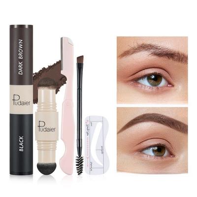Double-Ended Eyebrow Powder & Cream Long-Lasting, Waterproof Brow Sculpting Kit with Hairline Shadow, Smudge-Proof