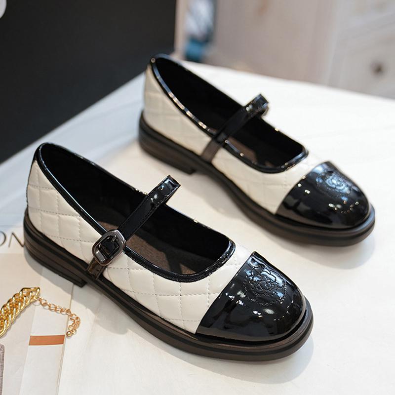 Fashion Embroider Camellia Flats Women Belt Strap Mary Janes Patchwork Shoes Ladies Lolita Square Toe Loafers JK Mocasines Femme Ballets